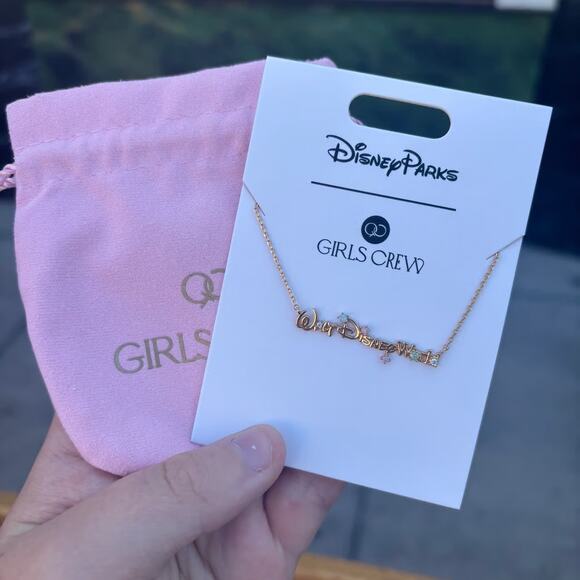 Disney Parks Girls Crew Walt Disney World WDW Script Necklace - Picture 1 of 1